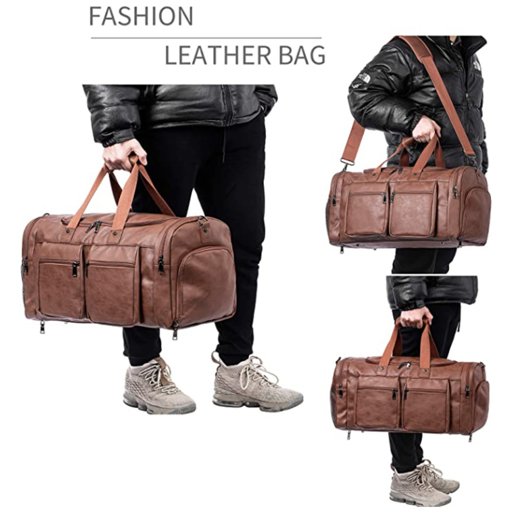 NEW! Leather Ashpel Weekender Travel Tote